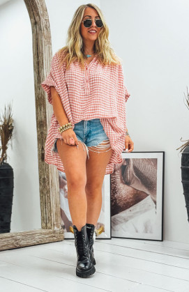 Raspberry LIZY short-sleeved blouse