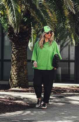 Green 3/4-sleeve DIEGO terry cloth t-shirt