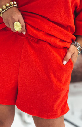 Red DIEGO terry shorts