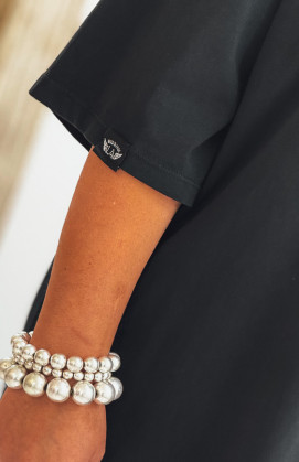 Black LUCILA short dress, short sleeves
