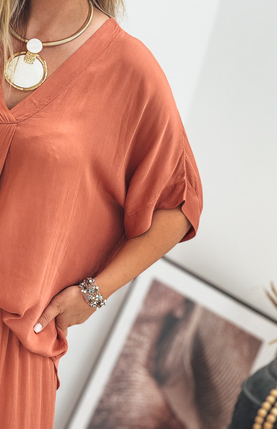 Blouse MAÉ manches courtes terracotta