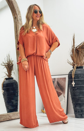 Blouse MAÉ manches courtes terracotta