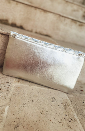 Sac pochette ROMA argenté