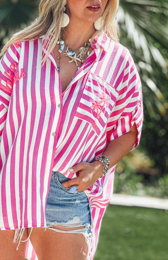 Fuchsia ISIS short-sleeved tunic