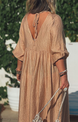 Camel ALIONA 3/4 sleeves long dress