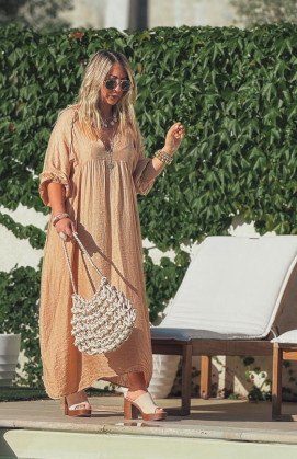Camel ALIONA 3/4 sleeves long dress
