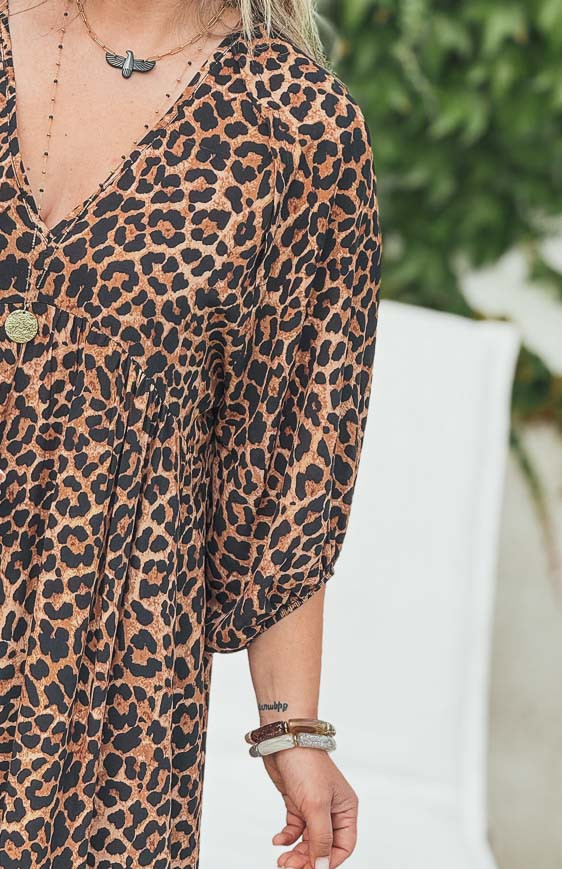 GLORIA 3/4 sleeves long dress