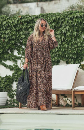 Robe GLORIA longue manches 3/4