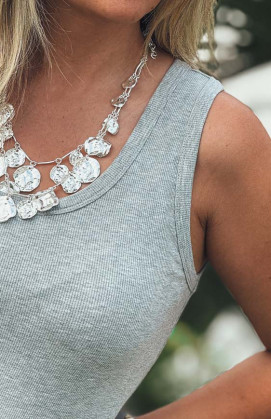 Collier MUSA double argenté