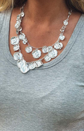 Collier MUSA double argenté