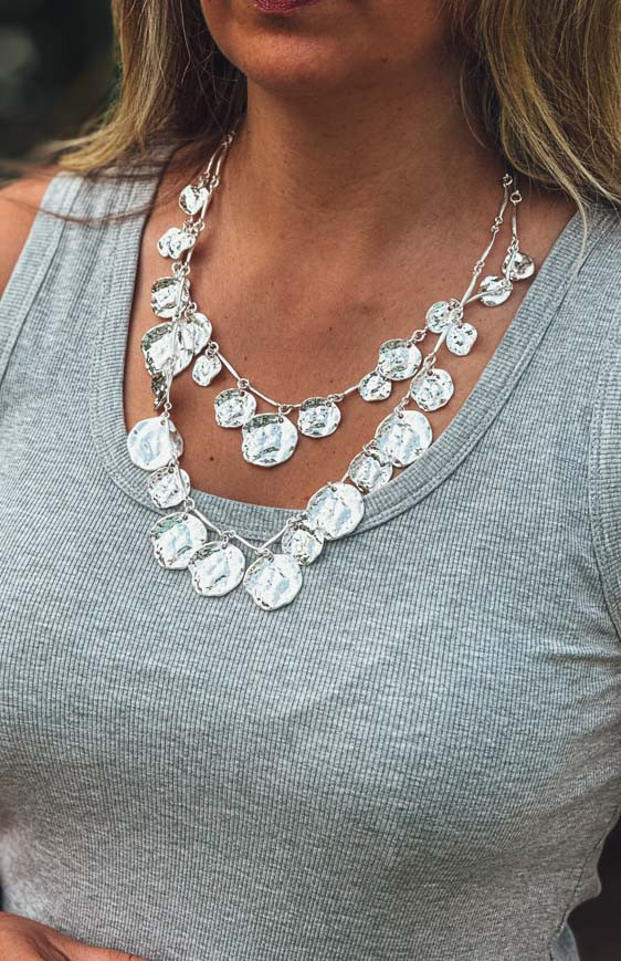 Collier MUSA double argenté