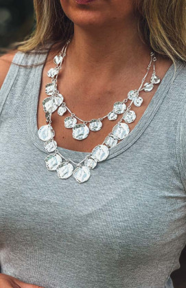 Collier MUSA double argenté