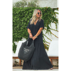 Robe ALBA longue manches courtes noire