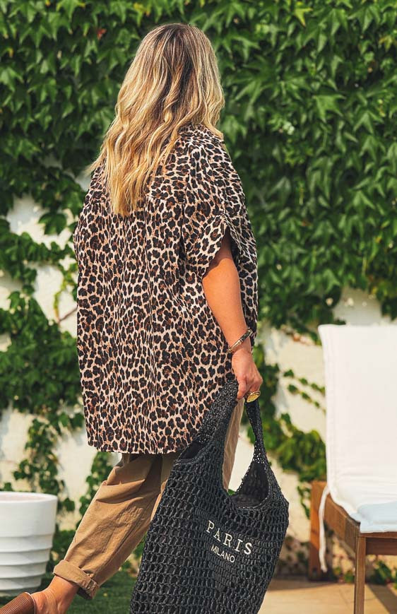 Chemise YAELLE manches courtes léopard