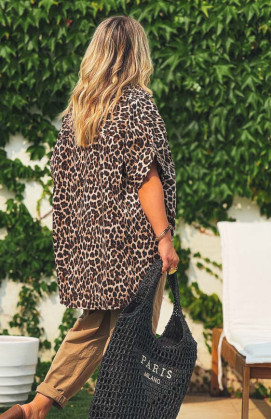 Chemise YAELLE manches courtes léopard
