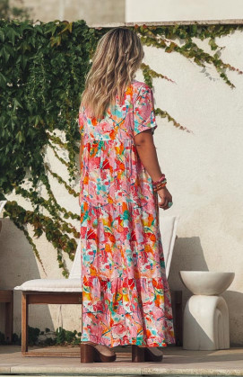 Robe OLIVIA longue manches courtes