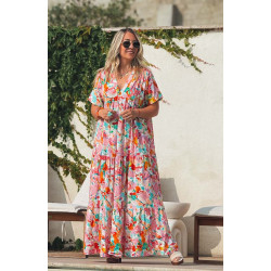 Robe OLIVIA longue manches courtes