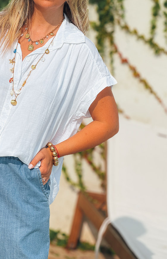White ELYANNE short-sleeved shirt