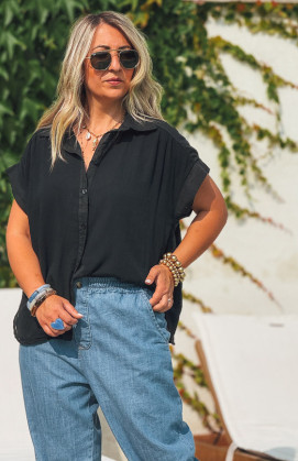 Black ELYANNE short-sleeved...