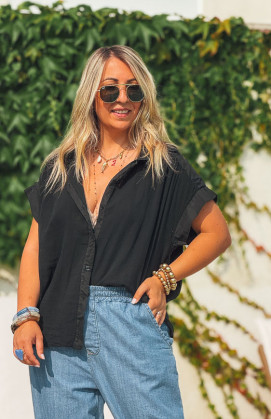 Black ELYANNE short-sleeved shirt
