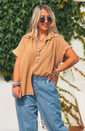 Camel ELYANNE short-sleeved...