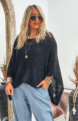 Pull CLEON manches 7/8 noir