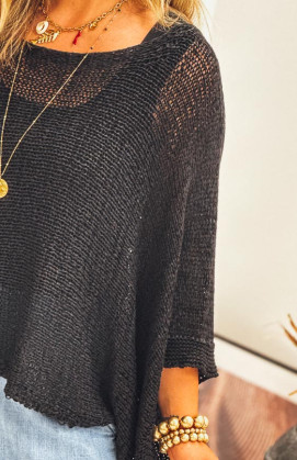Pull CLEON manches 7/8 noir