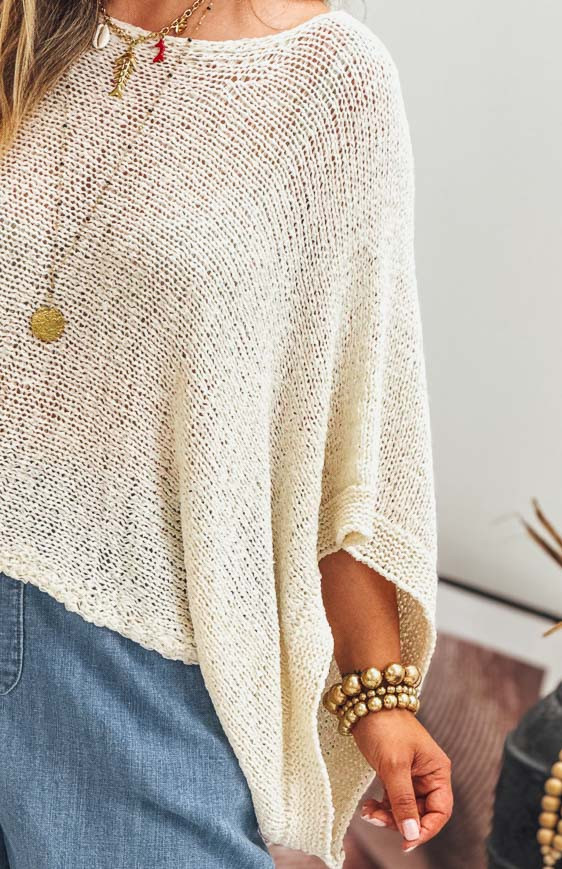 Pull CLEON manches 7/8 crème