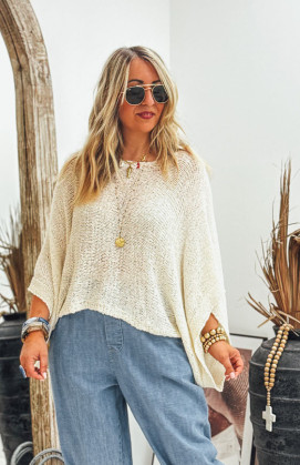 Cream CLEON 7/8 sleeves jumper