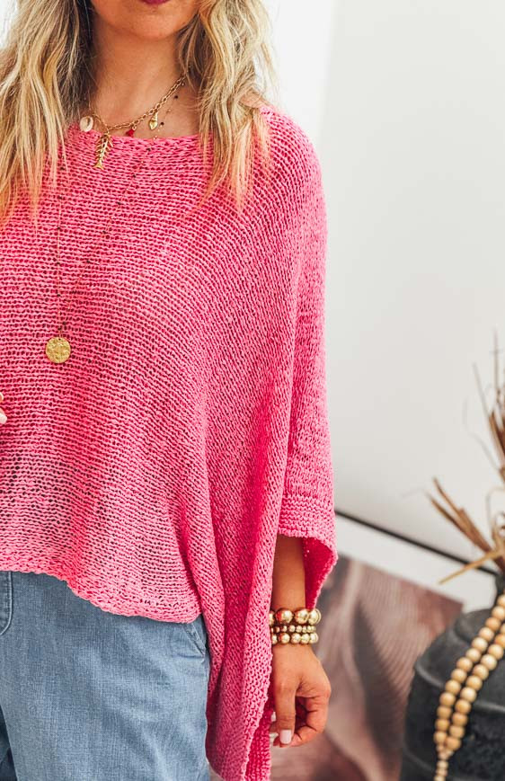Pink CLEON 7/8 sleeves jumper