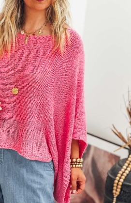 Pull CLEON manches 7/8 rose