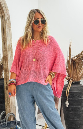Pull CLEON manches 7/8 rose
