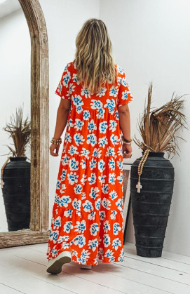 Robe LORETTA longue manches courtes