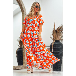 Robe LORETTA longue manches courtes