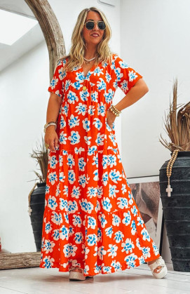 Robe LORETTA longue manches courtes