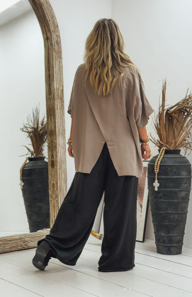 Blouse FANNY manches courtes taupe