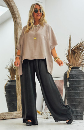 Blouse FANNY manches courtes taupe