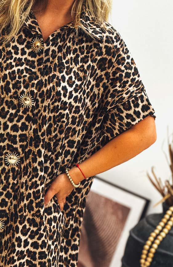 Robe NATALIA longue manches courtes