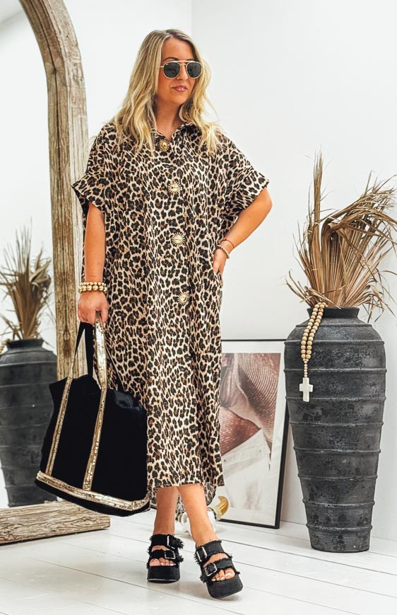 Robe NATALIA longue manches courtes
