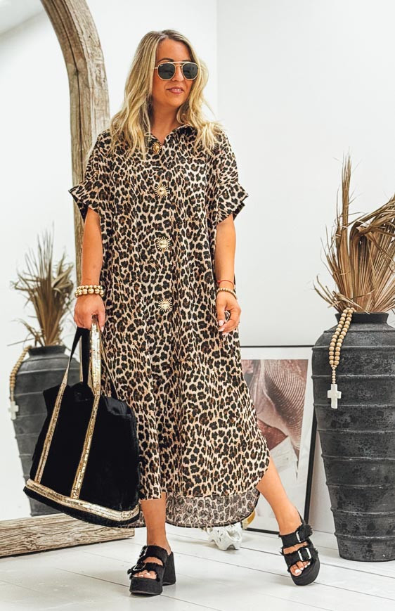 Robe NATALIA longue manches courtes
