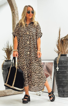 Robe NATALIA longue manches courtes