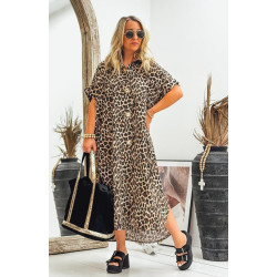 Robe NATALIA longue manches courtes