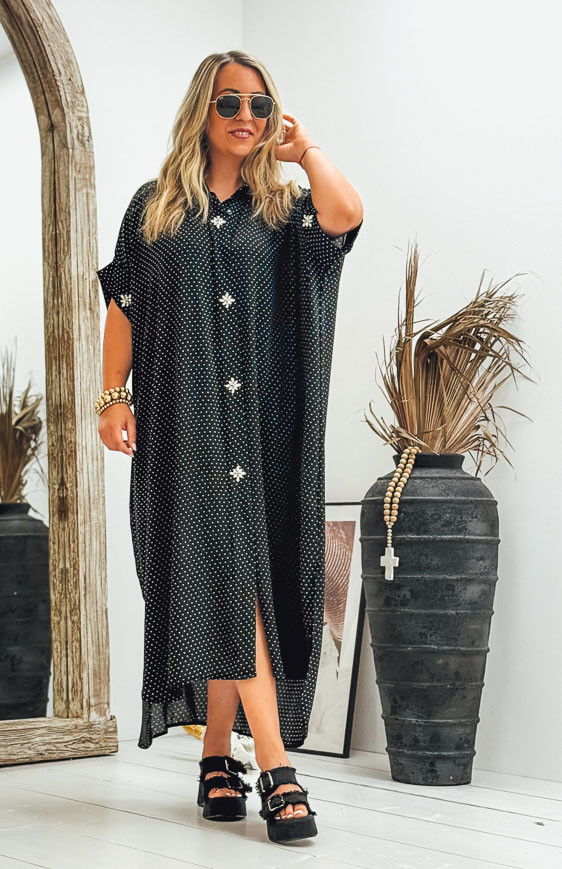 Robe CAMILIA longue manches courtes