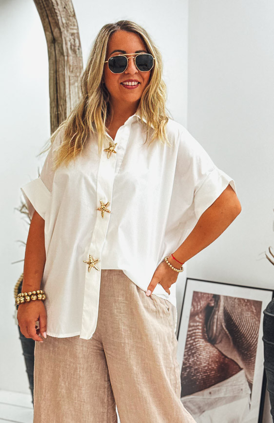 Chemise GARANCE manches courtes blanche