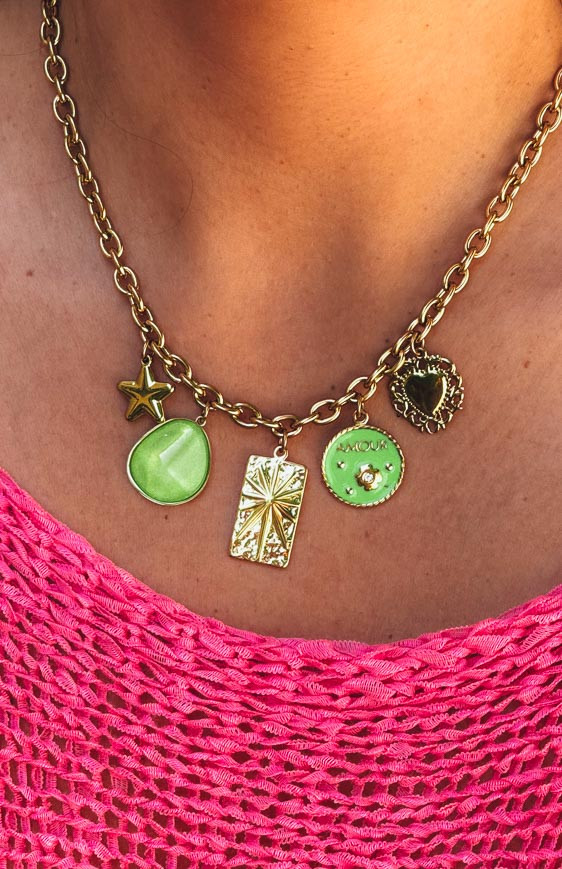 Collier ADRIANO vert clair