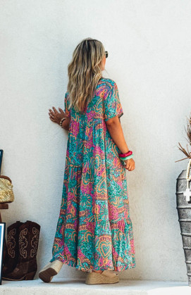 Robe VERONICA longue manches courtes