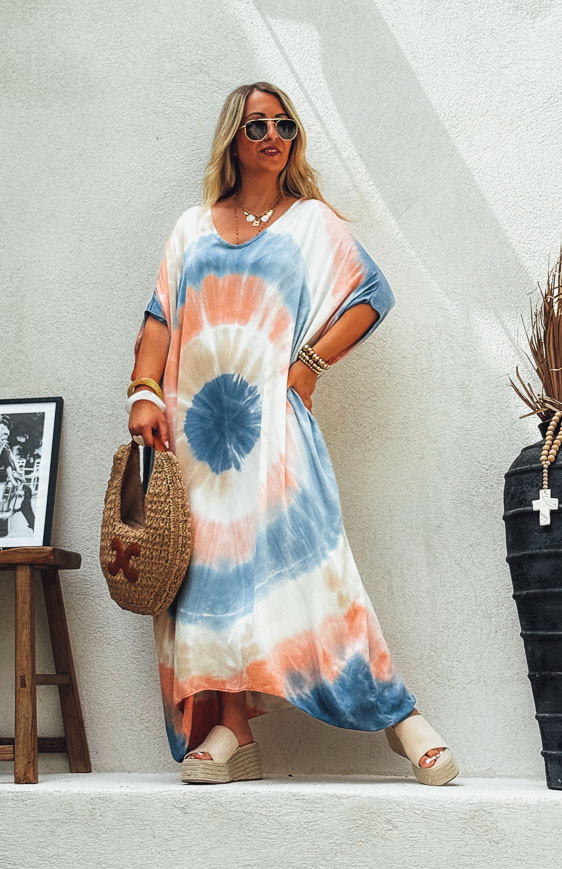 Robe LOLITA longue manches courtes bleu foncé