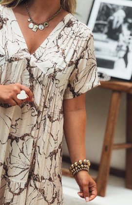 Robe DANIELA longue manches courtes