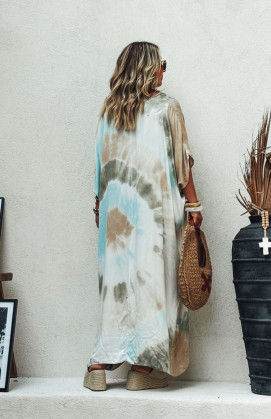Khaki LOLITA long dress, short sleeves