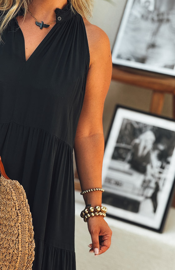 Black CAMERON long sleeveless dress
